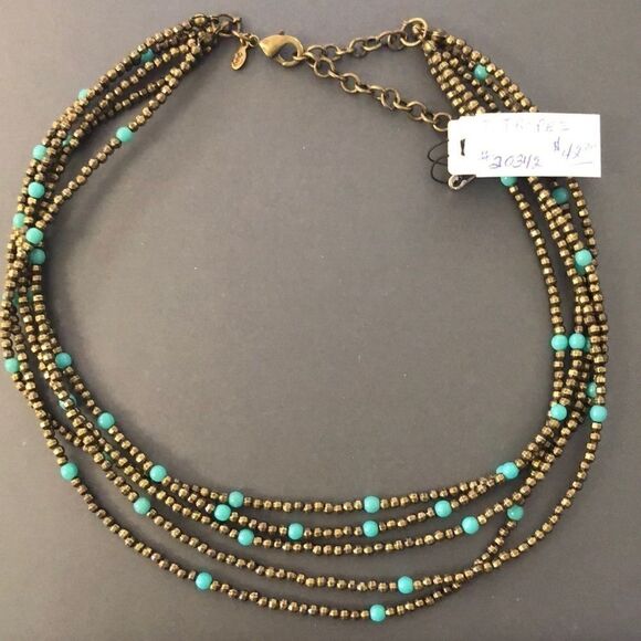 NEW with tags! Premier Designs ST. TROPEZ multi-strand turquoise Necklace - Picture 2 of 2